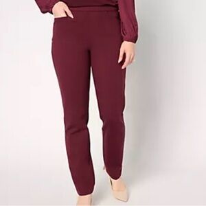 New QVC Susan Graver Regular Smart Ponte Knit Slim Leg Pant / Medium